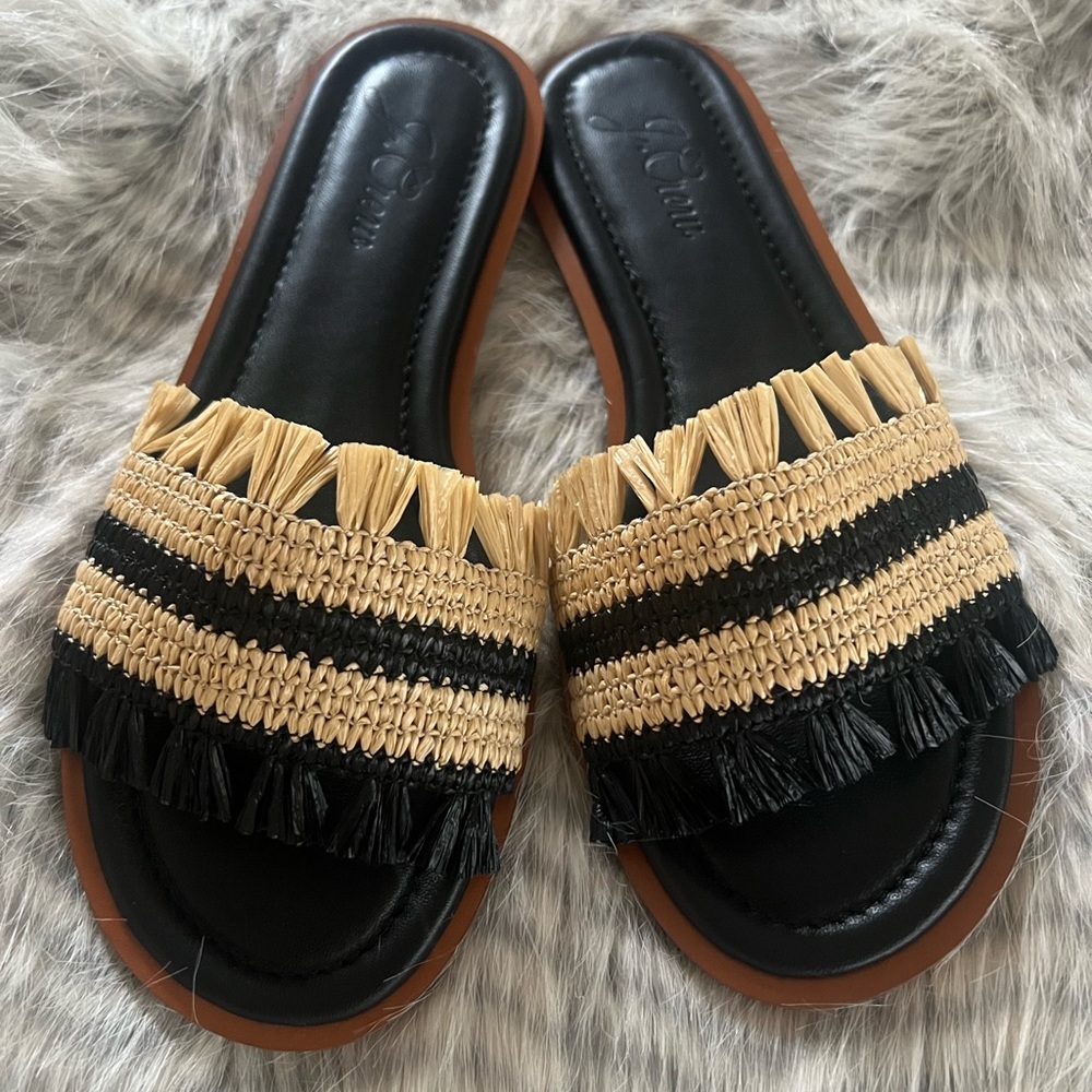 COPY - J.Crew New in Box Women’s Woven Raffia Fringe Strap Sandal Size 8 - Picture 6 of 6